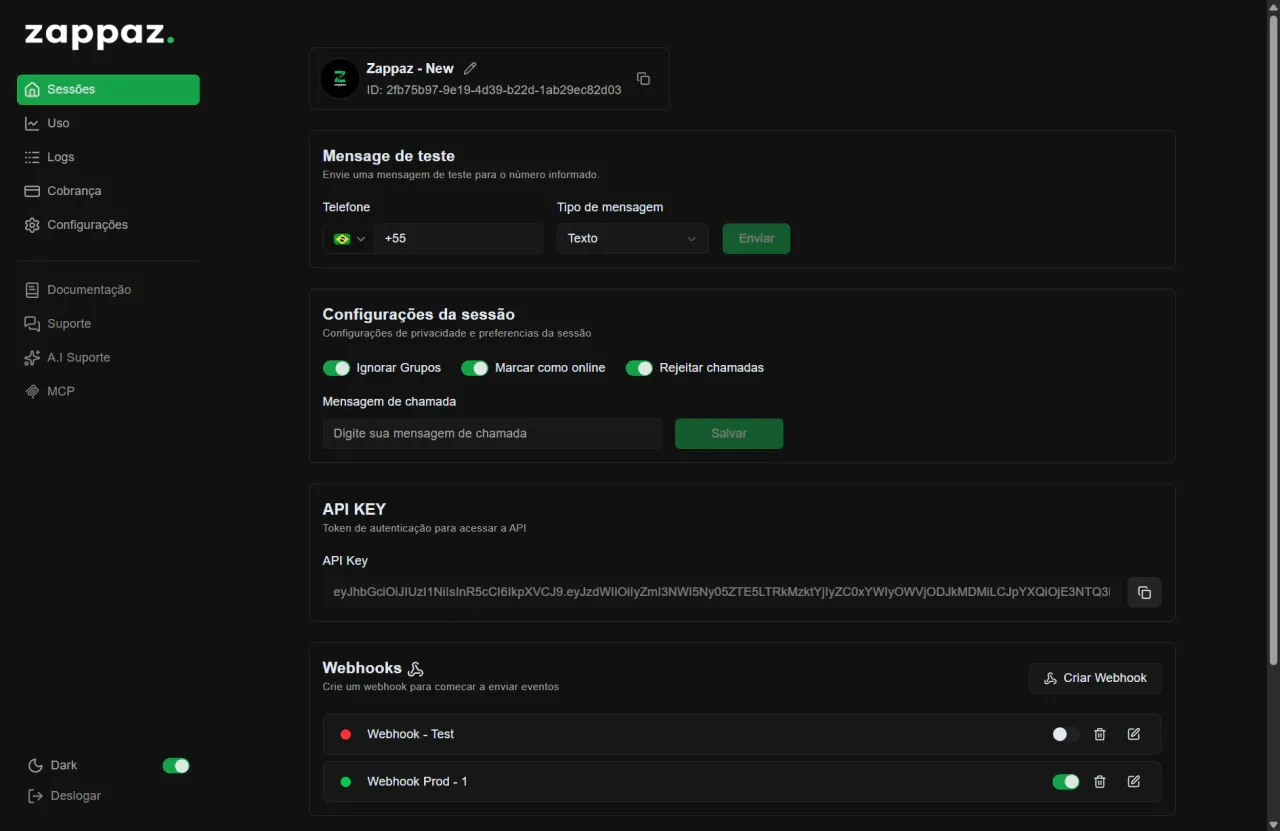 Tela de personalização de perfil na Zappaz